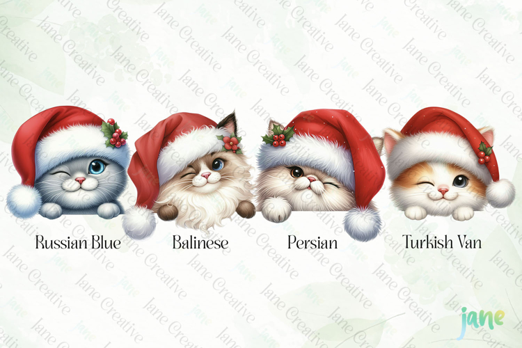 Peeking Holiday Cat Clipart