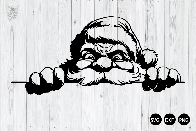 Peeking Santa SVG, Santa Head SVG, Christmas SVG
