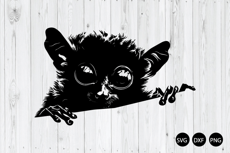 Peeking Tarsier SVG, Peeking Animal SVG