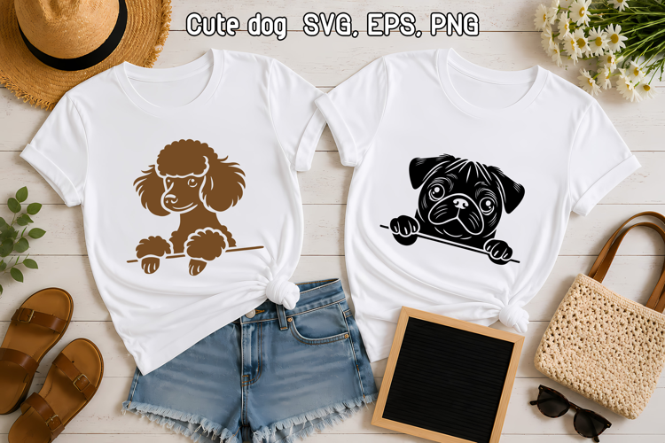 Cute Puppy Dog SVG Silhouette Design