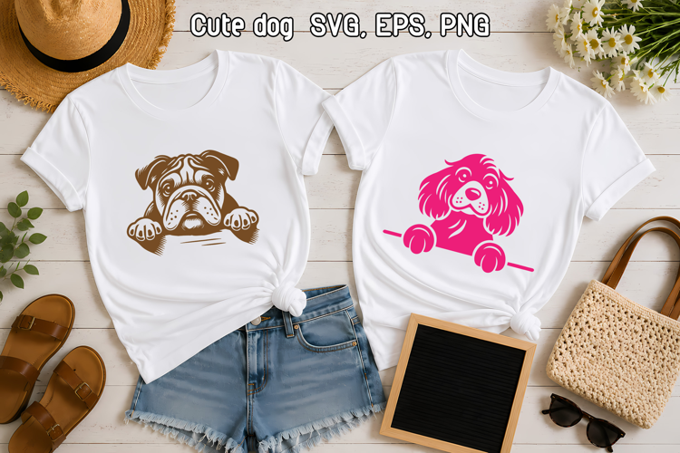 Cute Puppy SVG Design | Peeking Dog SVG