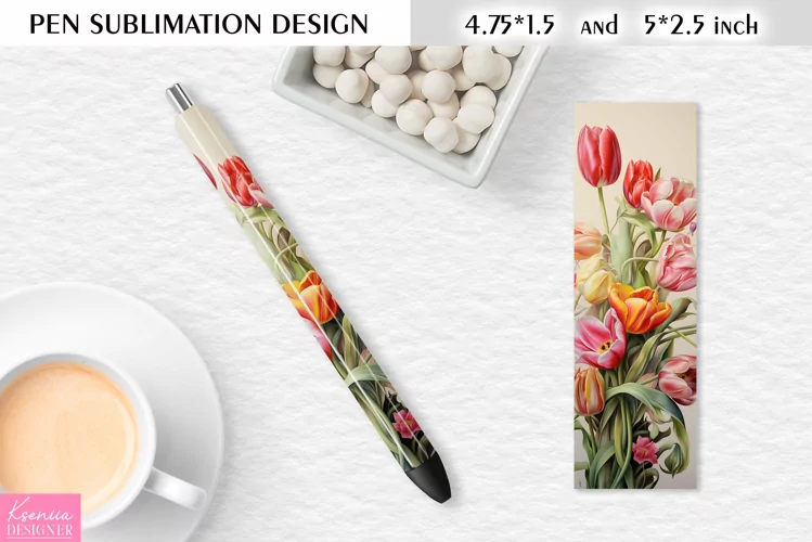 Flower Pen Sublimation Design
