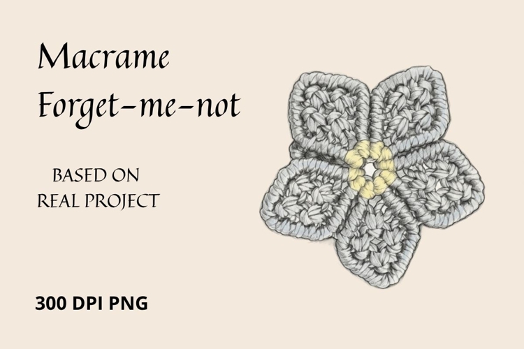 Macrame Flower PNG Clipart with Pencil Sketch Effect