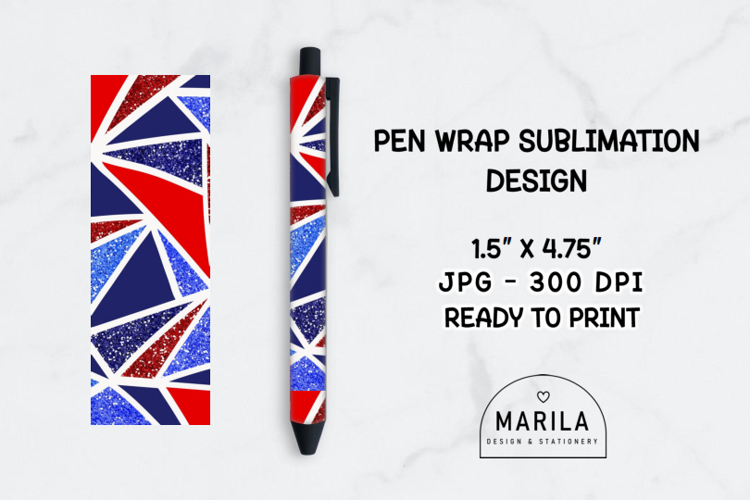 Patriotic Abstract Mosaic Pen Wrap design