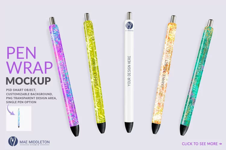 Pen Wrap Mockup | psd, png