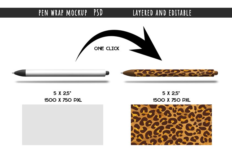 Pen Wrap Mockup. Layered and editable