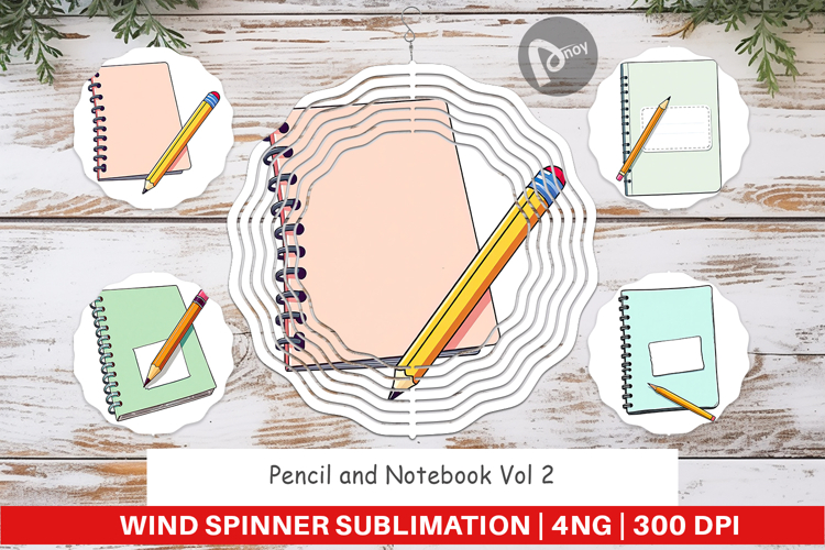 Wind Spinner Pencil and Notebook
