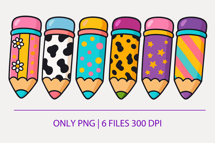 Colorful Pencil Clipart PNG, Back to School, Teacher