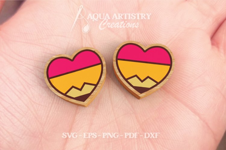Heart Shape Pencil Stud Earrings, Laser Cut, Teacher Gift
