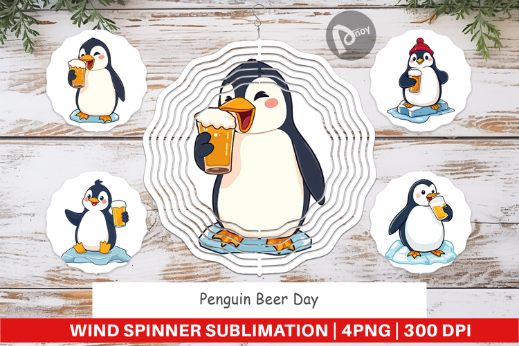Wind Spinner Penguin Beer Day