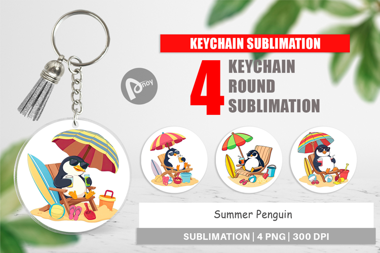 Keychain Summer Penguin