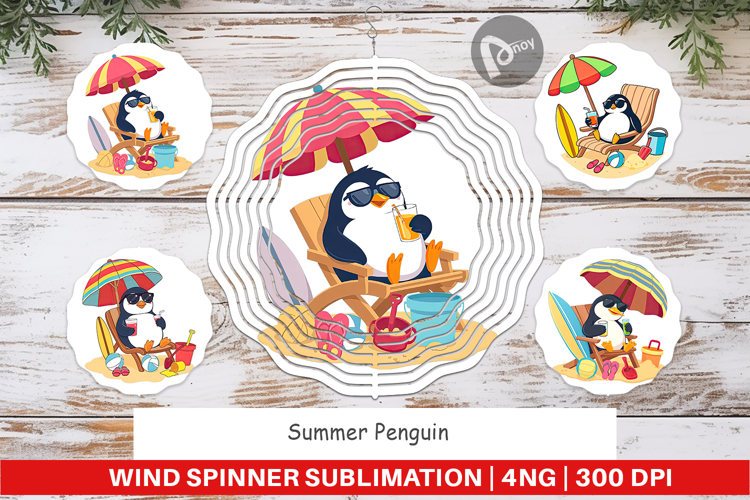 Wind Spinner Summer Penguin