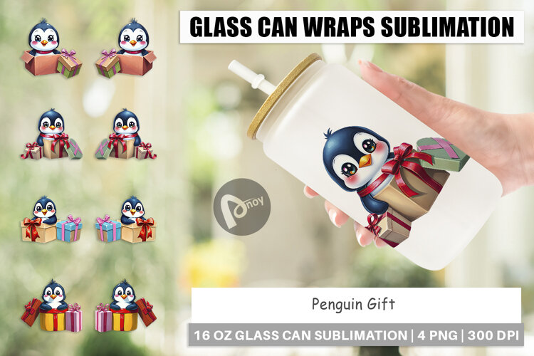 Glass Can Penguin Gift example image 1