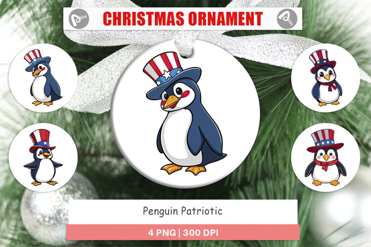 Ornament Penguin Patriotic example image 1