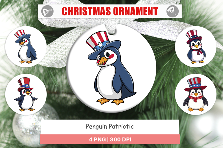 Ornament Penguin Patriotic