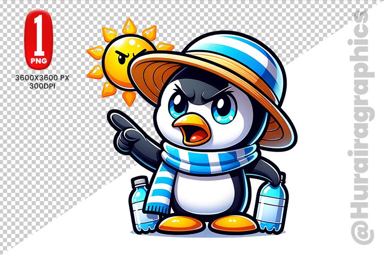 Cute Penguin Clipart - PNG File
