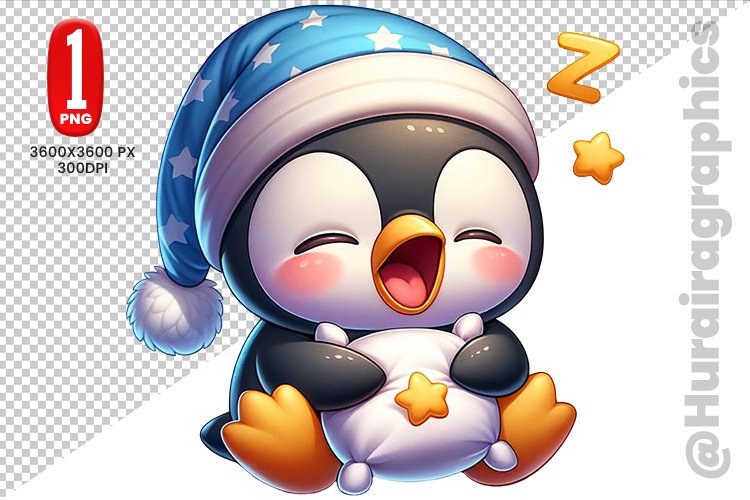 Cute Penguin Clipart - PNG File