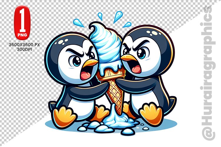 Cute Penguin Clipart - PNG File