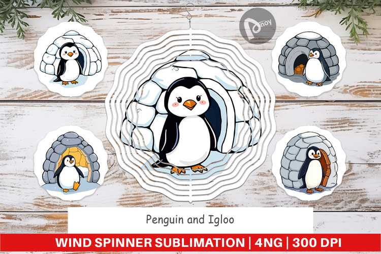 Wind Spinner Penguin and Igloo