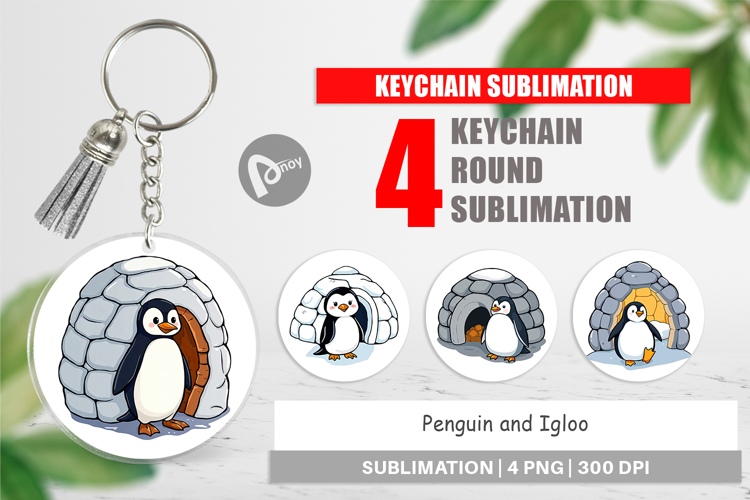 Keychain Penguin and Igloo