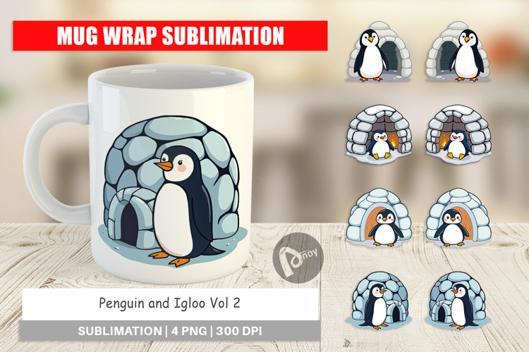 Mug Wrap Penguin and Igloo