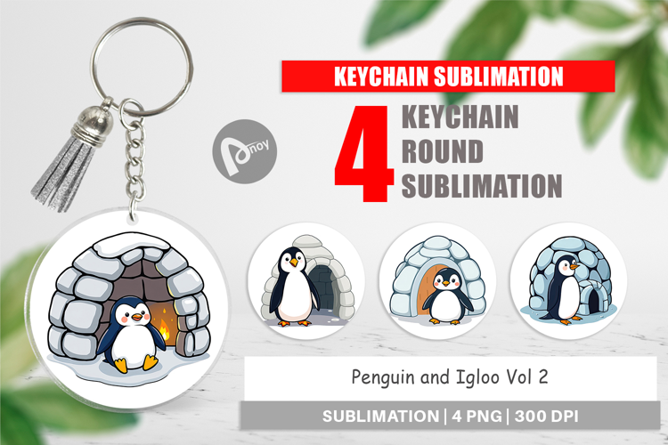 Keychain Penguin and Igloo