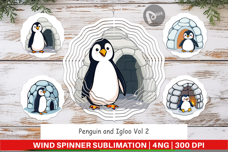 Wind Spinner Penguin and Igloo