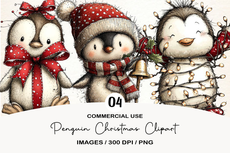 Christmas Penguin Clipart Image 23