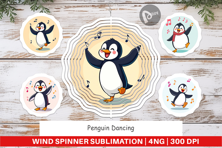 Wind Spinner Penguin Dancing