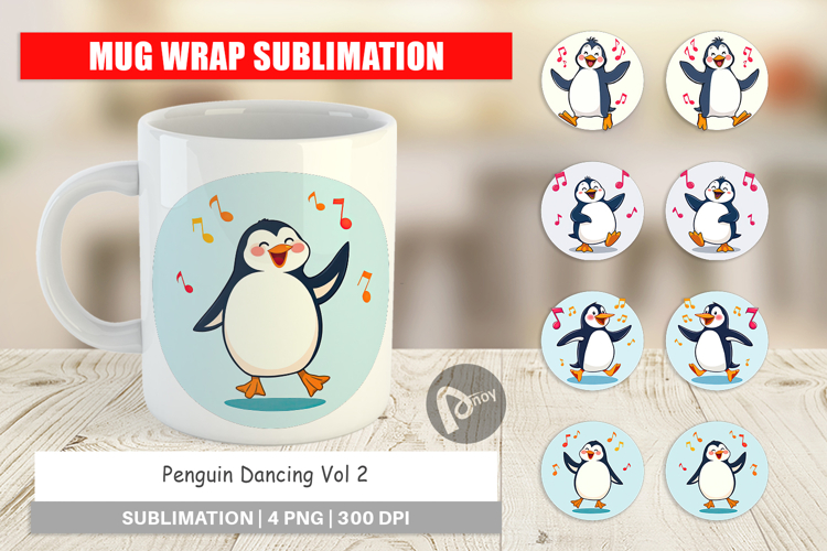 Mug Wrap Penguin Dancing