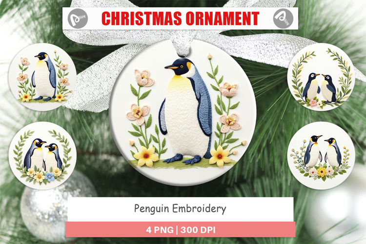 Ornament Penguin Embroidery