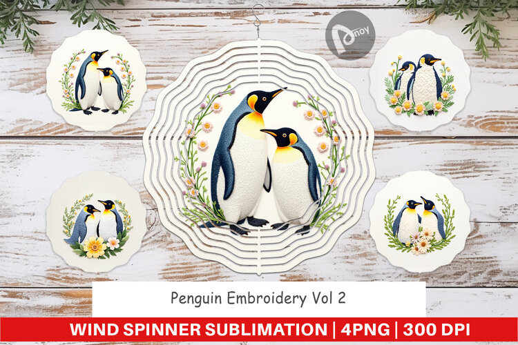 Wind Spinner Penguin Embroidery example image 1
