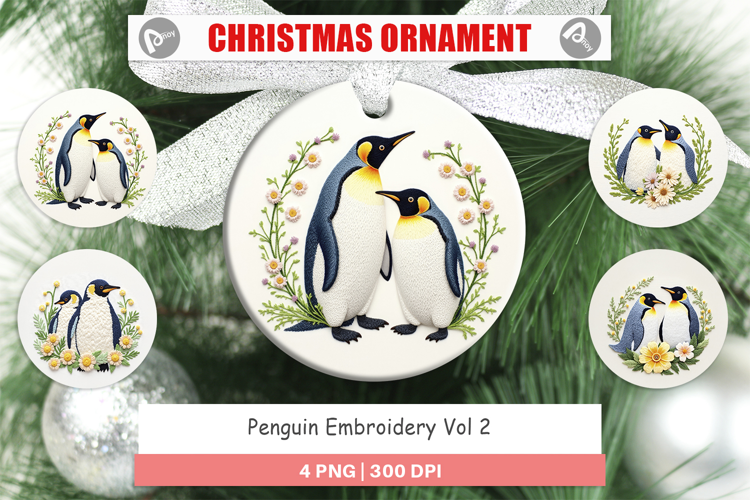 Ornament Penguin Embroidery