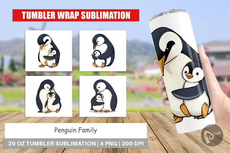 Tumbler Penguin Family