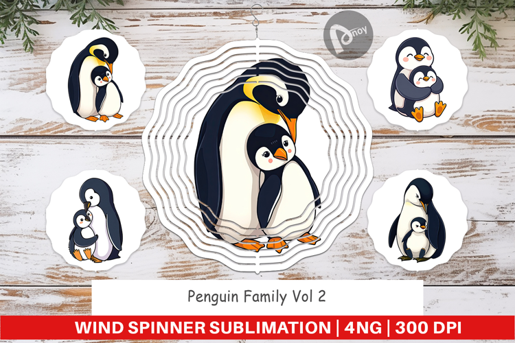 Wind Spinner Penguin Family