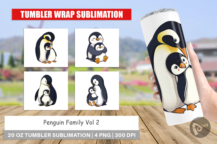 Tumbler Penguin Family