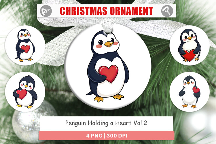 Ornament Penguin Holding a Heart example image 1