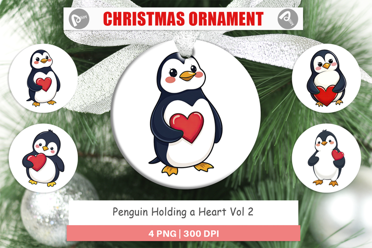 Ornament Penguin Holding a Heart