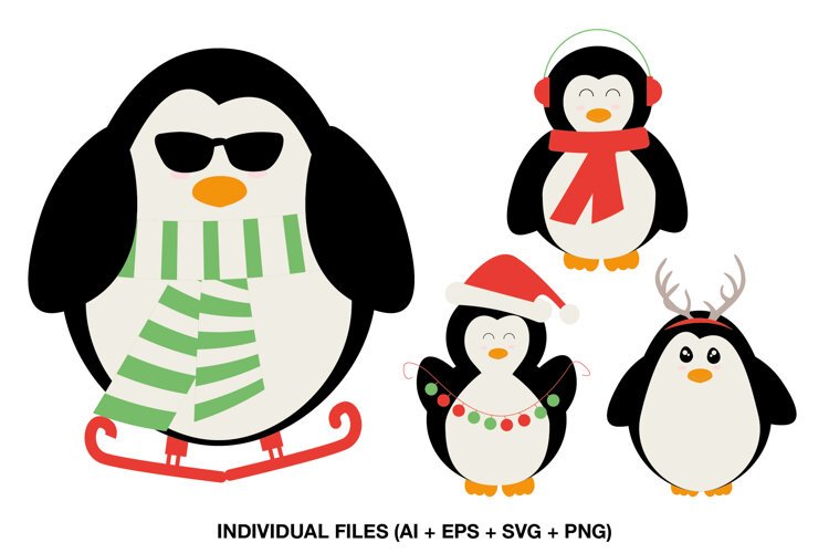 Cute Christmas Penguin Clipart for Festive Winter Projects