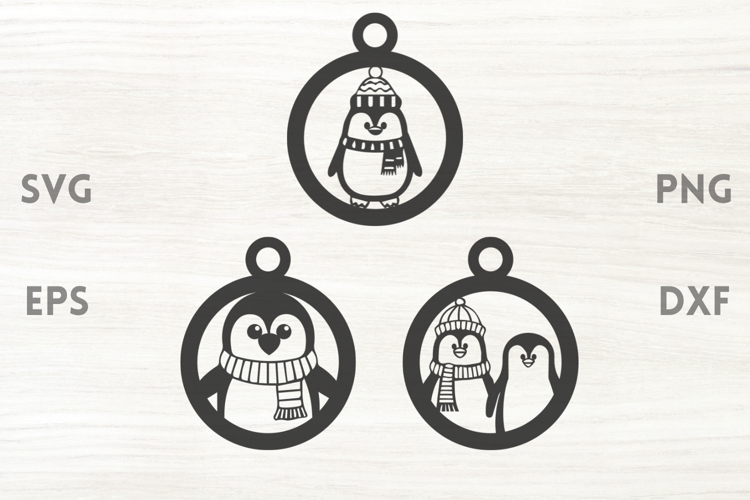 Penguin Christmas Ornaments SVG