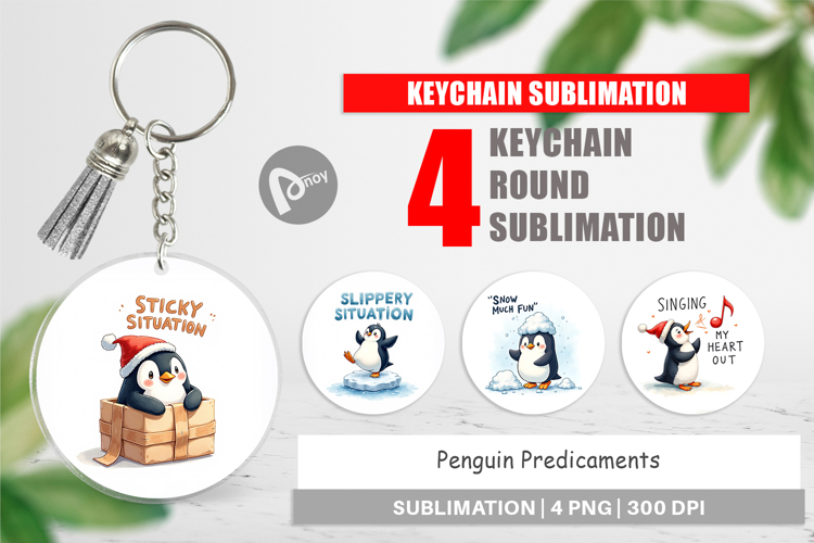 Penguin Predicaments Keychain