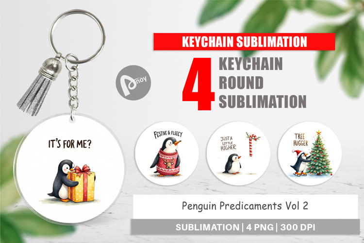 Penguin Predicaments Keychain
