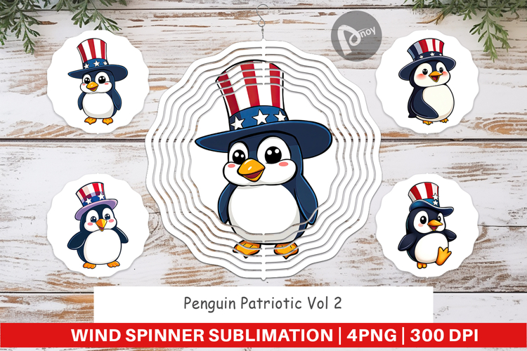 Wind Spinner Penguin Patriotic example image 1