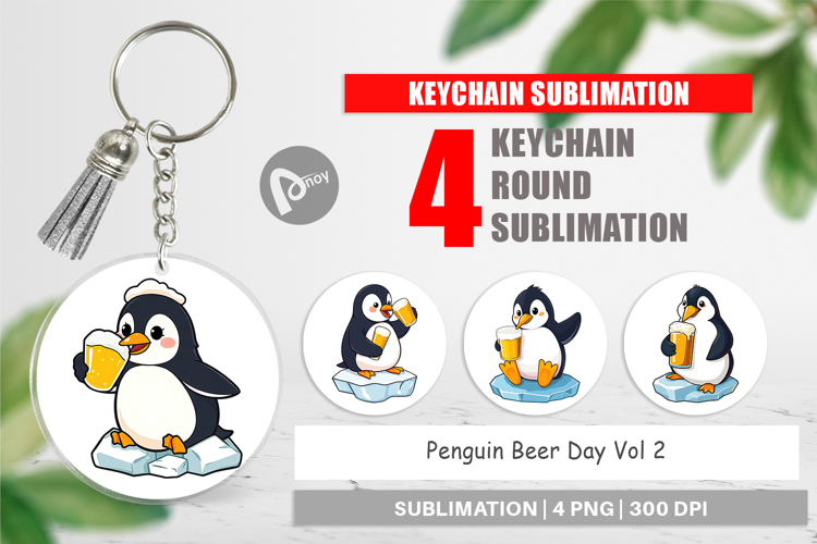 Keychain Penguin Beer Day