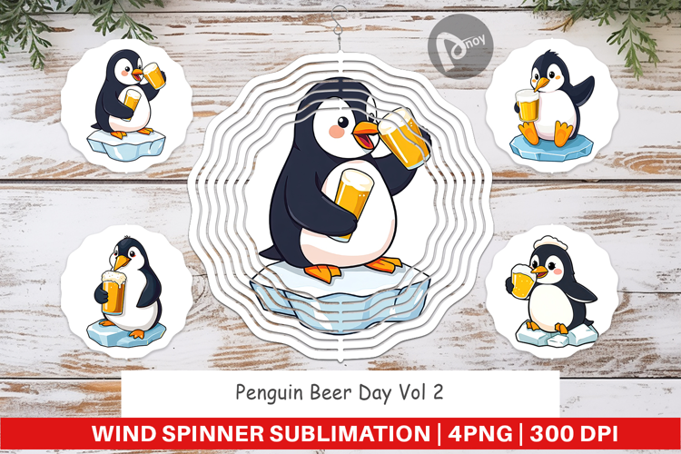 Wind Spinner Penguin Beer Day