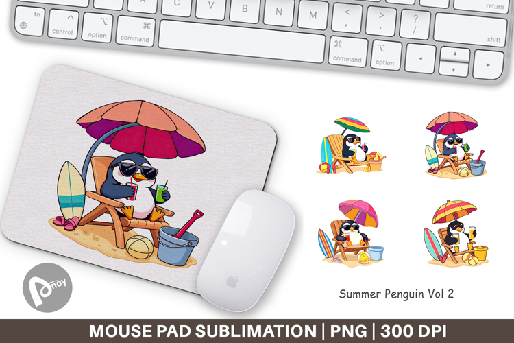 Mouse Pad Summer Penguin