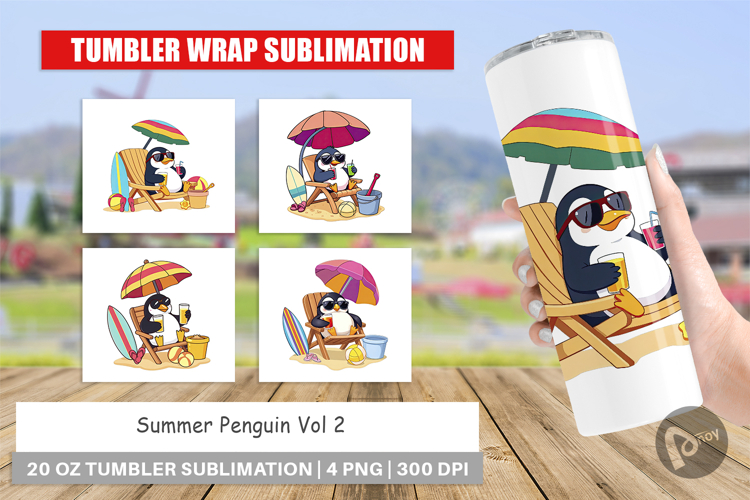 Tumbler Summer Penguin