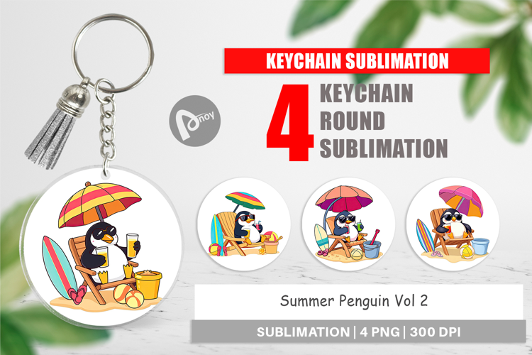Keychain Summer Penguin