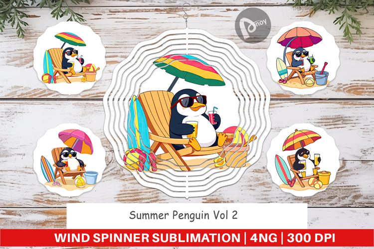 Wind Spinner Summer Penguin
