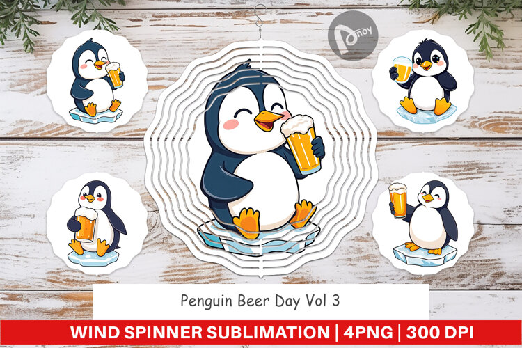Wind Spinner Penguin Beer Day example image 1